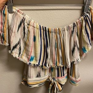 Strapless beachy crop top